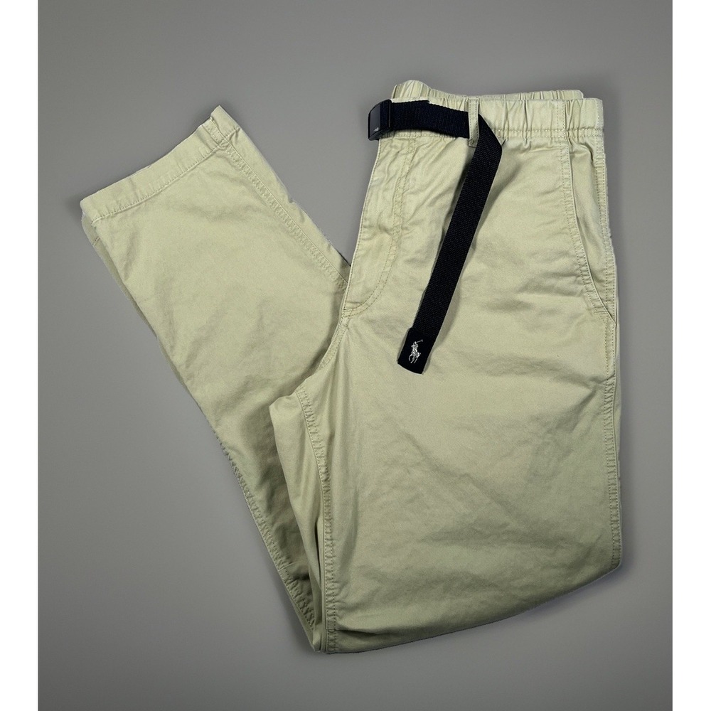 Polo Ralph Lauren Pants Mens Large Khaki Belted Chino Stretch Casual Classic Fit